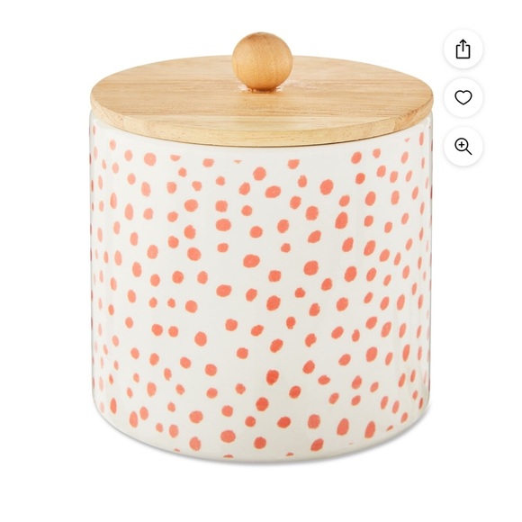Way To Celebrate Orange Dot Ceramic Jar, 5" - Picture 6 of 12
